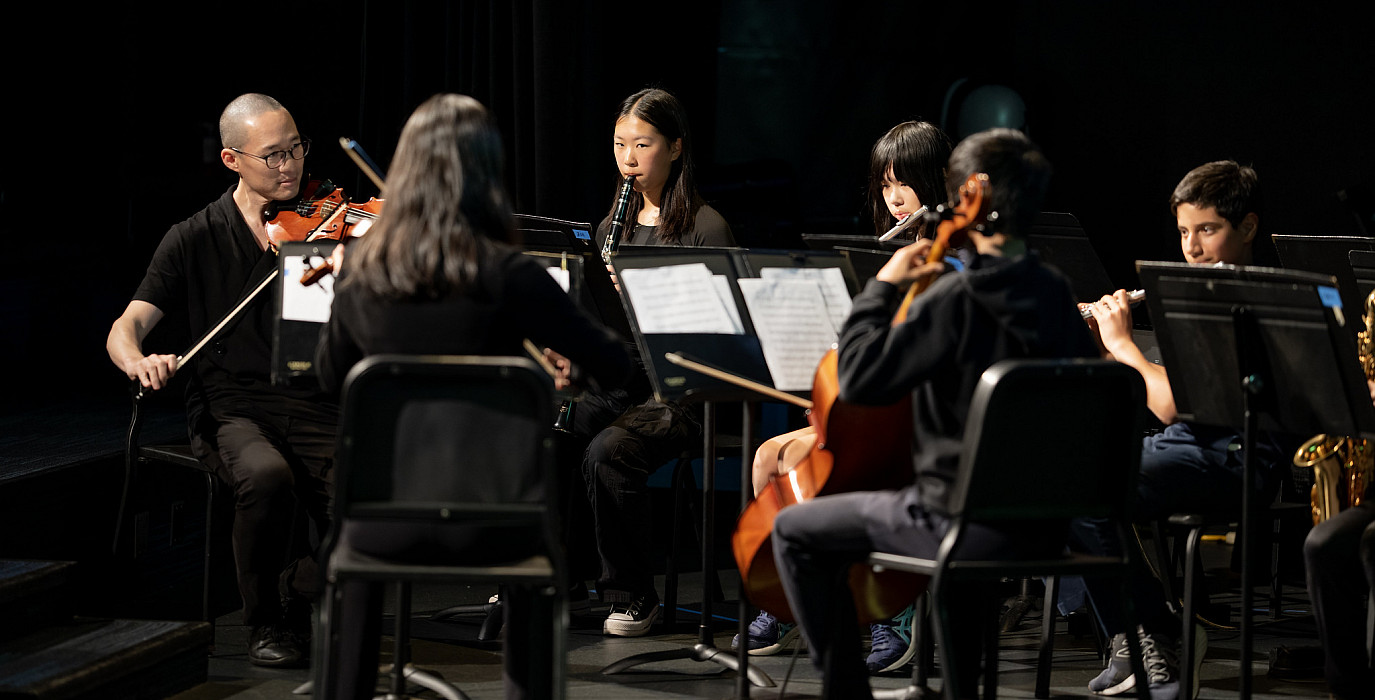 Students in Menlo's Instrumental Music program perform at the Spieker Center for the Arts.